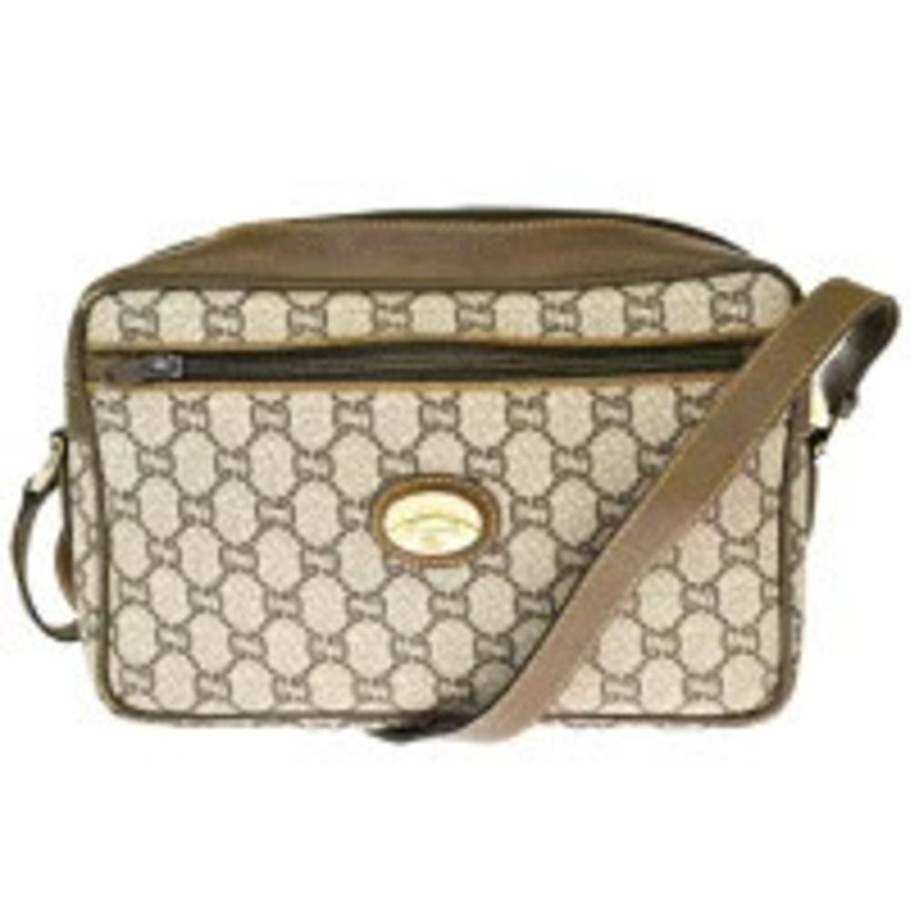 Gucci Plus Shoulder Bag GG Brown Leather